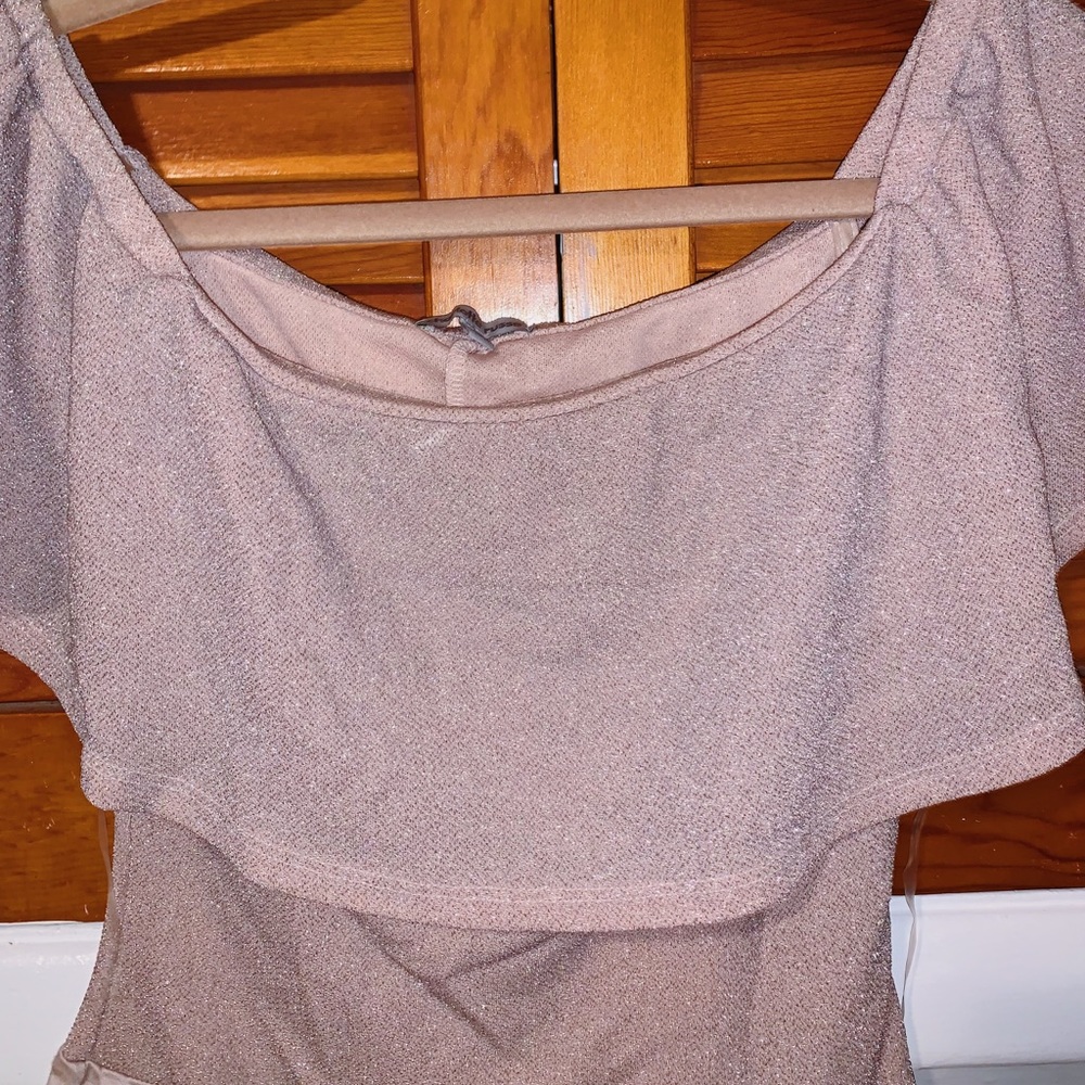 Off the shoulder | Sparkly Pink Bodysuit | Size: M